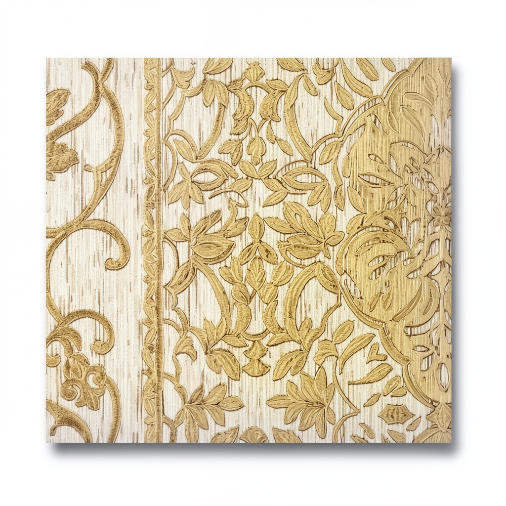 Italian Classic Wall Decoration 10m×1.06m Beige with Gold, Model Z21823