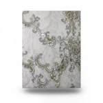  Italian Wall Covering Size 10m×1.06m, Gray with Beige Color, Model 85028
