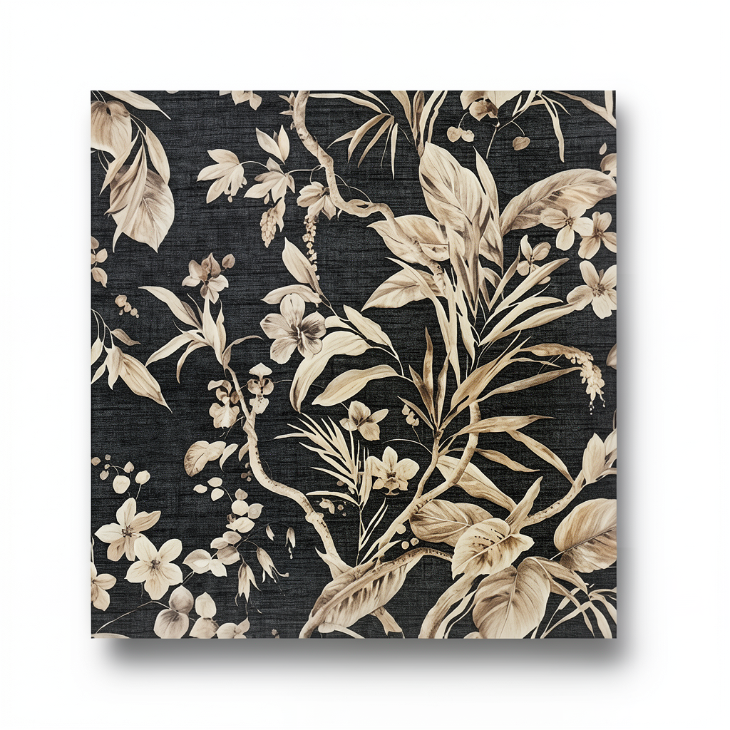 Wooded Wallpaper 10m x 1.06m Black with Beige, Model Z21836