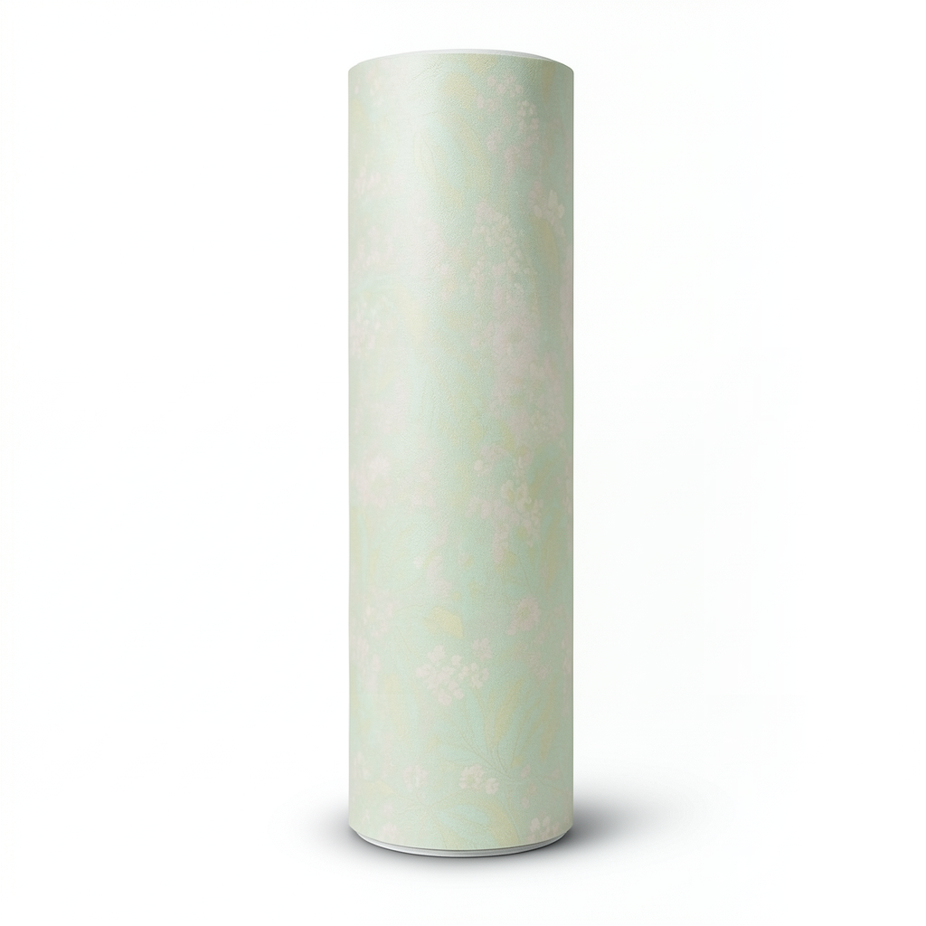 Italian Wallpaper Light Green Color, Length 10m, Width 0.73m, Model 24007