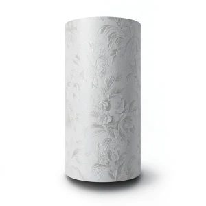Leaf-patterned Wall Covering 10m×1.06m Light Gray Color