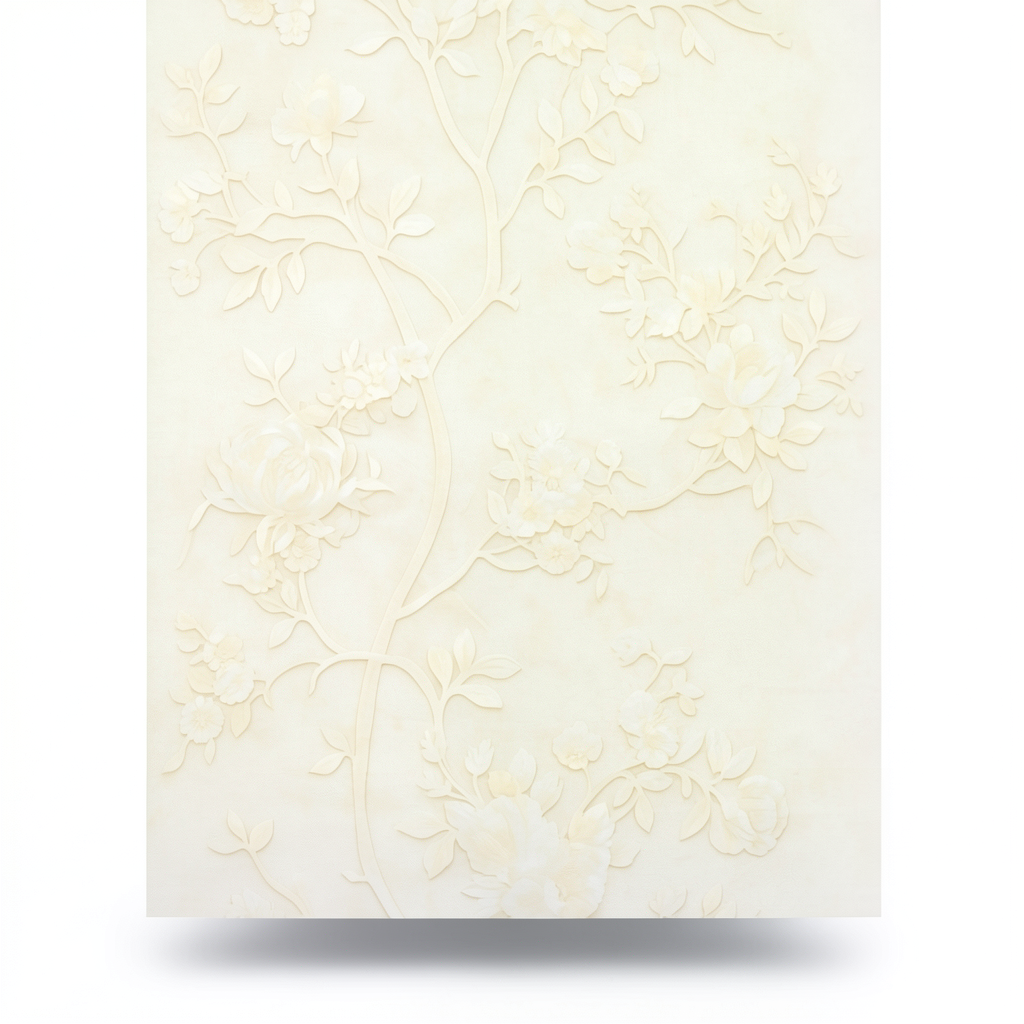 Floral Wallpaper 10m×0.70m Cream Color, Model 12005