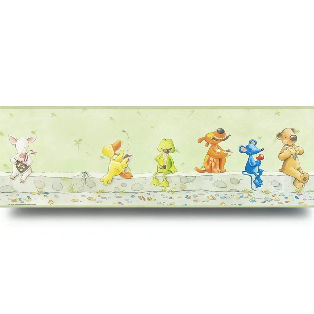 Youth and Children Wallpaper 10m×0.53m Green, Model 296006