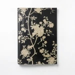 Floral Wall Cover 10m×0.70m Black with Beige, Model 12013