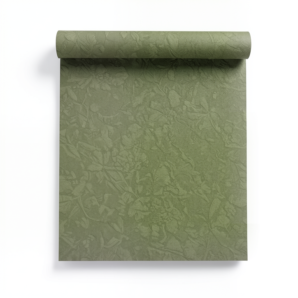 Patterned Wallpaper 10m×1.06m Olive Green Color, Model Z46042