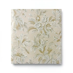 Leaf-patterned Wallpaper Wall Cover 10m×1.06m Beige Color, Model Z46045