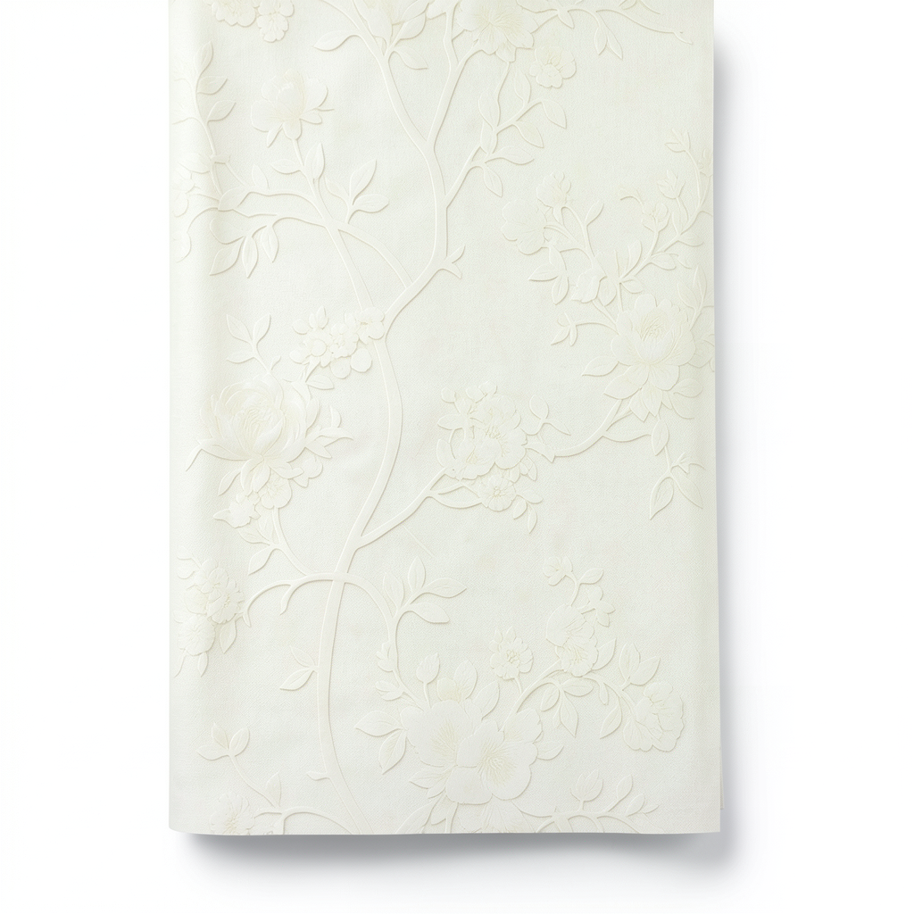 Floral Wallpaper 10m×0.70m Cream Color, Model 12005