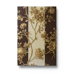 Floral Italian Paper Brown with Golden Color, Size 10m×0.70m, Model 12015
