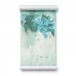 Italian Wall Decoration, Green and Blue Color, Length 10 m, Width 0.73 m, Model 25226