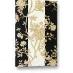 Floral Wall Cover 10m×0.70m Black with Beige, Model 12013