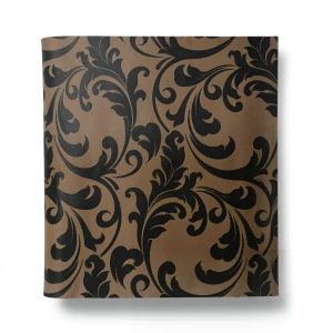 Italian Wall Covering Black with Brown Color, Size 10m×0.70m, Model 12056