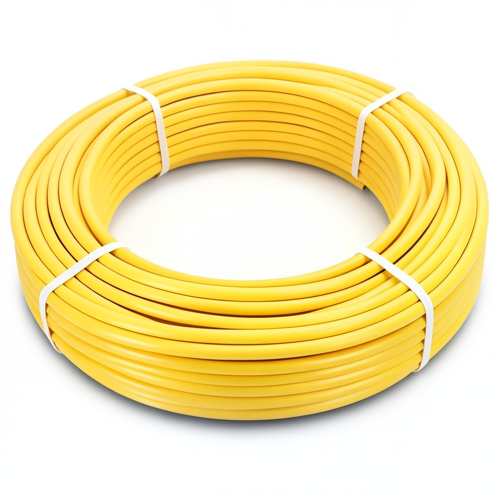 أنابيب HDPE PE 100 ضغط 6 بار قطر خارجي 90 مم سمك 5.2 مم لون أصفر