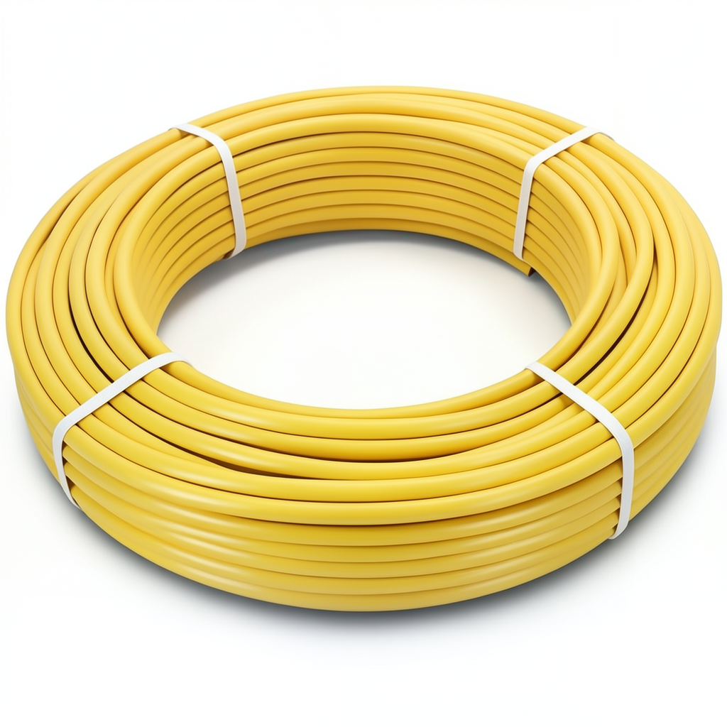 أنابيب HDPE PE 100 ضغط 6 بار قطر خارجي 90 مم سمك 5.2 مم لون أصفر