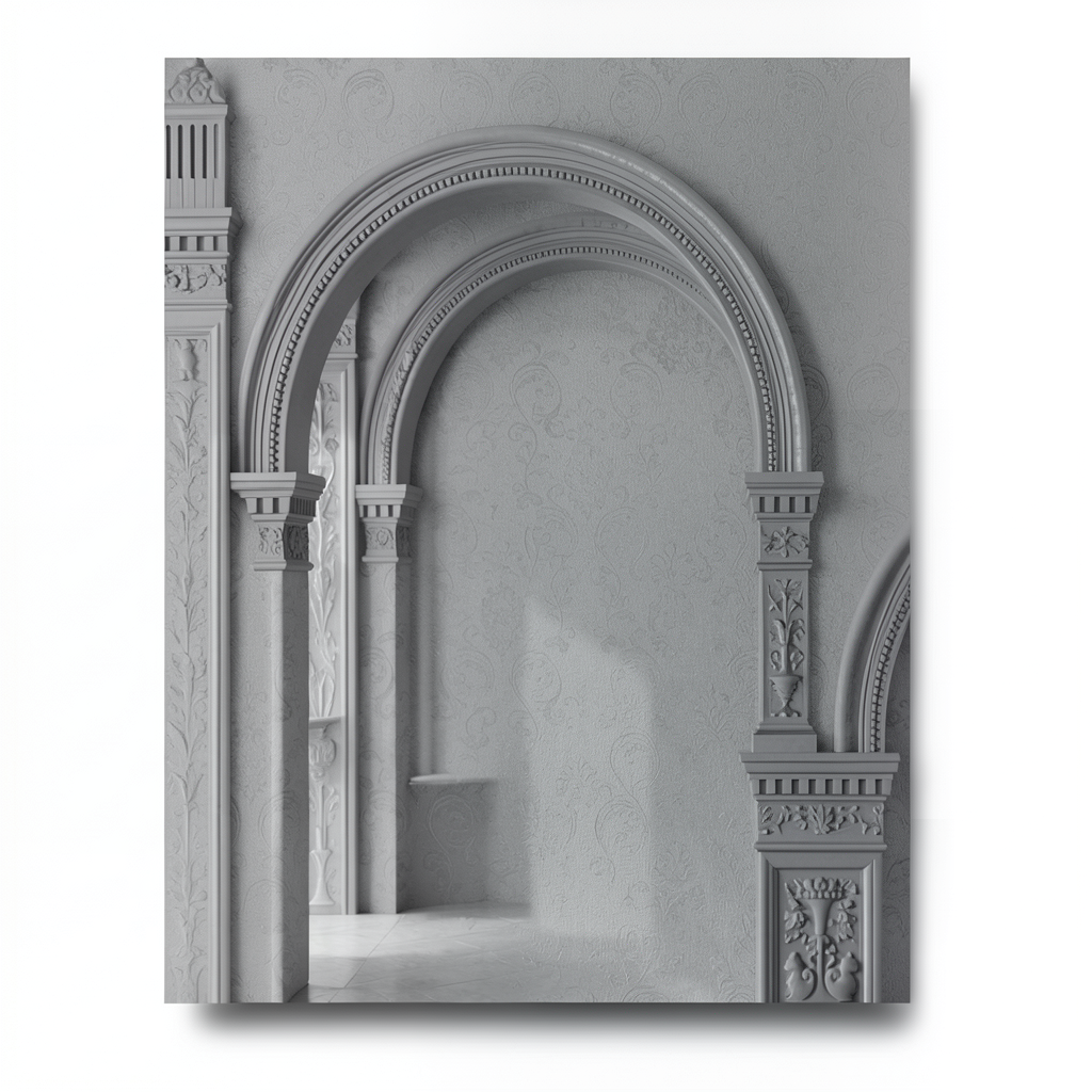 Italian Wall Decoration 10m×0.70m Gray Color, Model 12078
