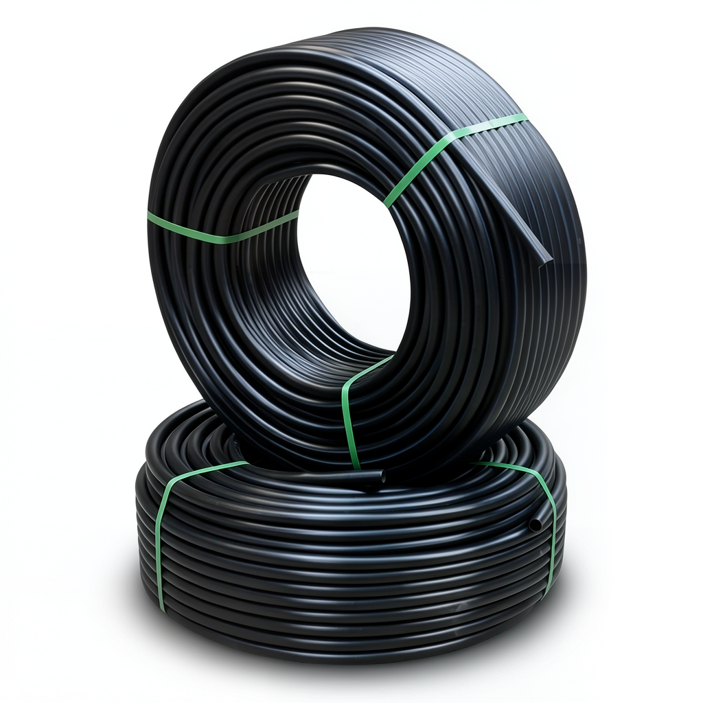 أنابيب HDPE PE 80 ضغط 4.8 بار قطر خارجي 25 مم سمك 2.3 مم لون أسود
