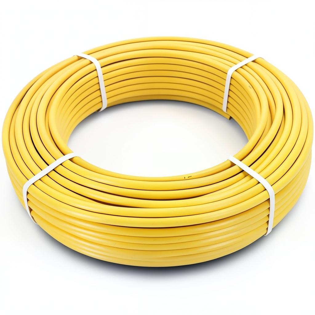 أنابيب HDPE PE 80 ضغط 4.8 بار قطر 25 مم سمك 2.3 مم لون أصفر