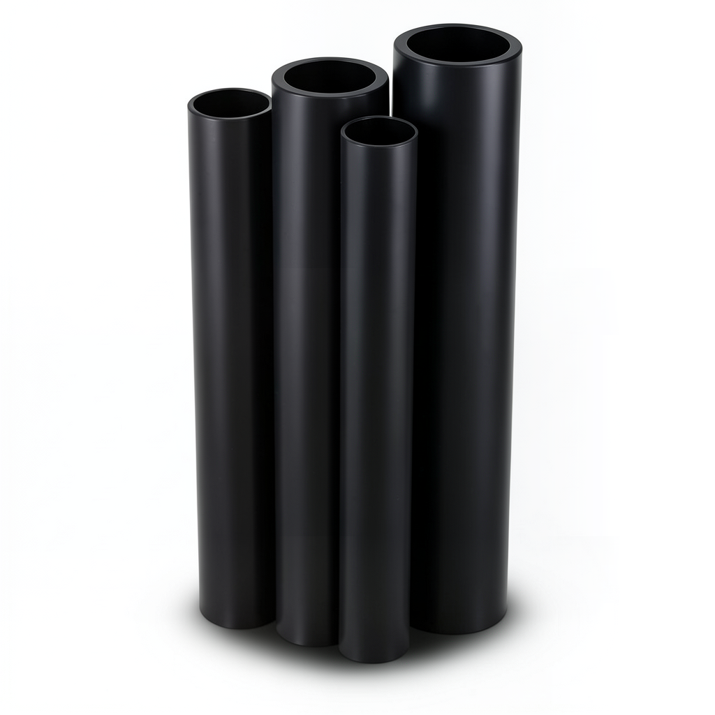 أنابيب HDPE PE 80 ضغط 4.8 بار قطر خارجي 160 مم سمك 9.1 مم لون أسود