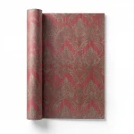 Italian Wall Decoration, Red with Beige Color, Length 10 m, Width 0.73 m, Model 26022