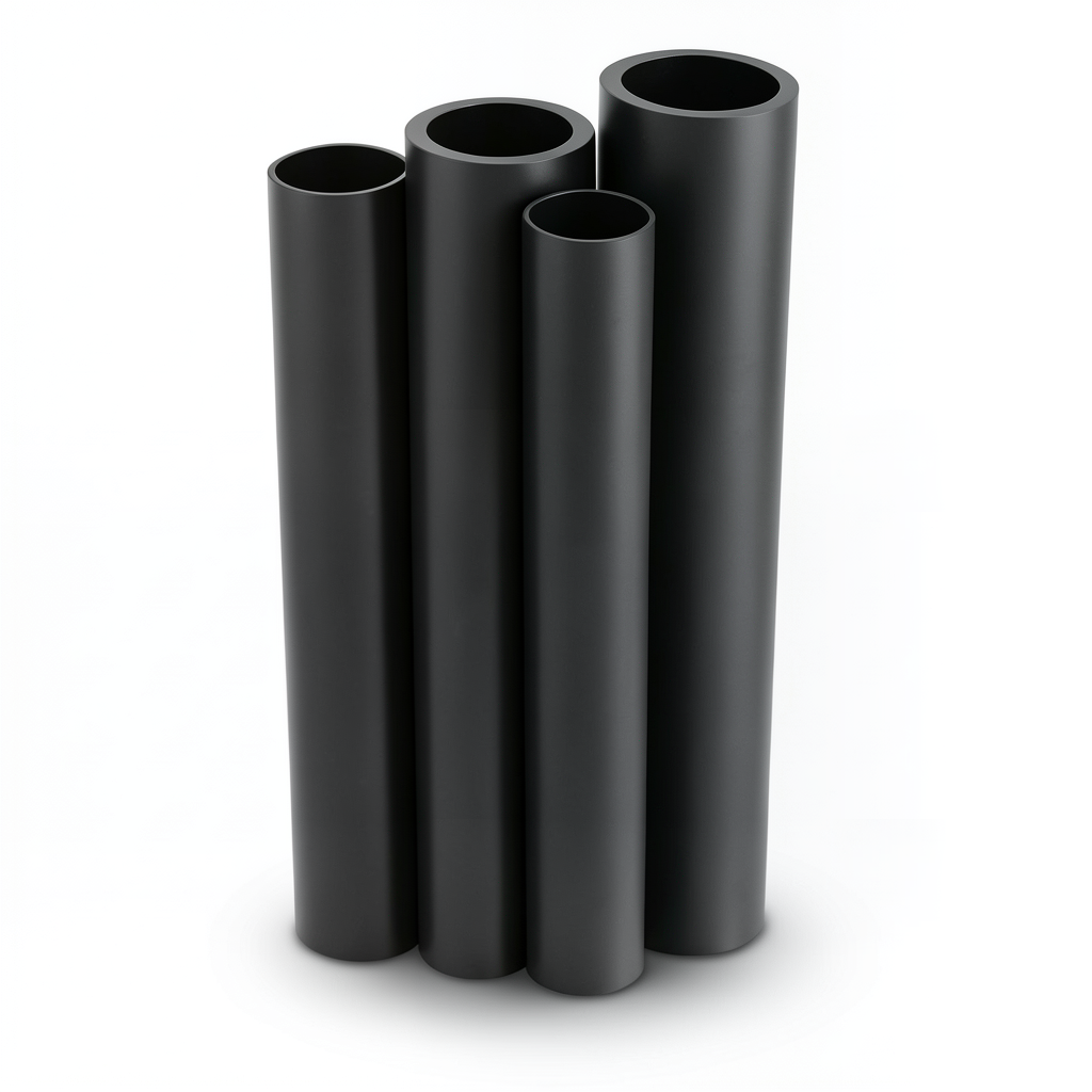أنابيب HDPE PE 80 ضغط 4.8 بار قطر خارجي 140 مم سمك 8 مم لون أسود