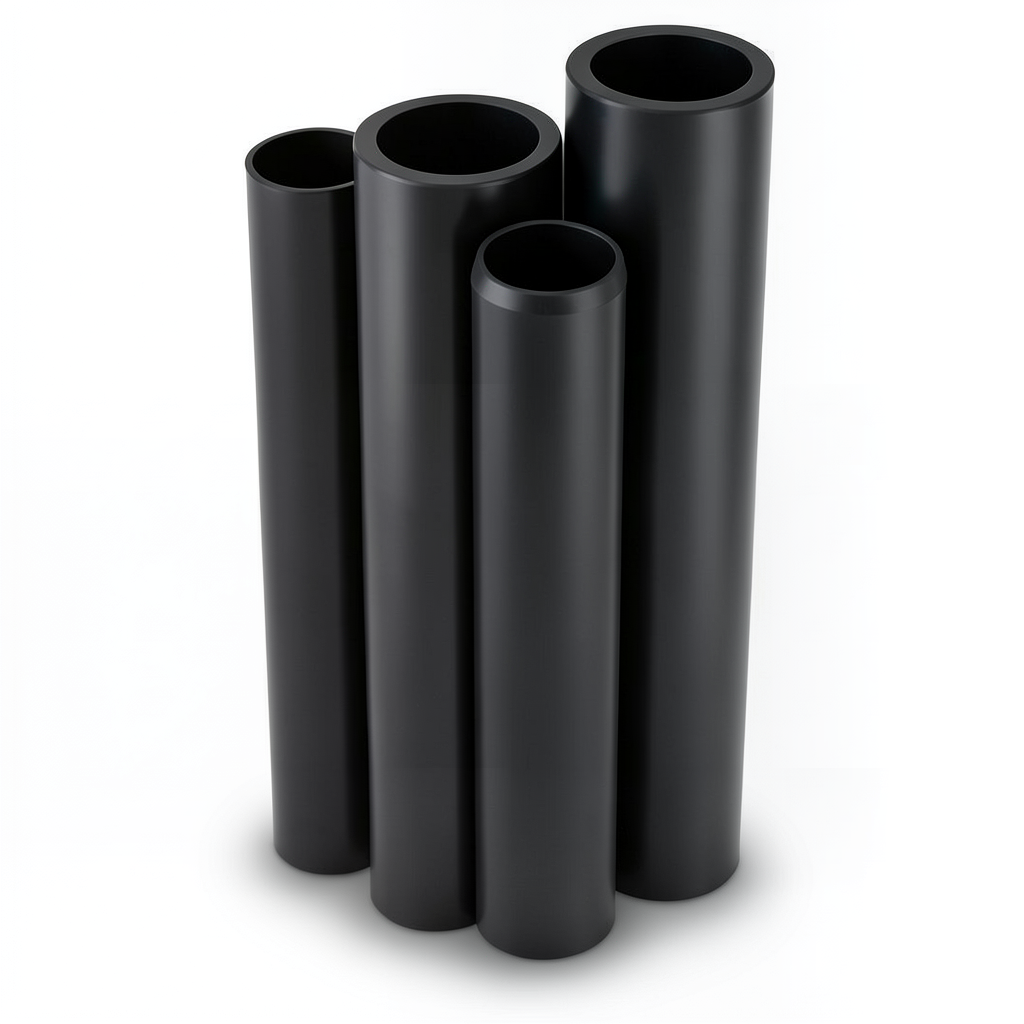 أنابيب HDPE PE 80 ضغط 4.8 بار قطر خارجي 160 مم سمك 9.1 مم لون أسود