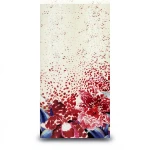 Patterned Wallpaper 10m×0.70m Light Beige with Red, Model 12072