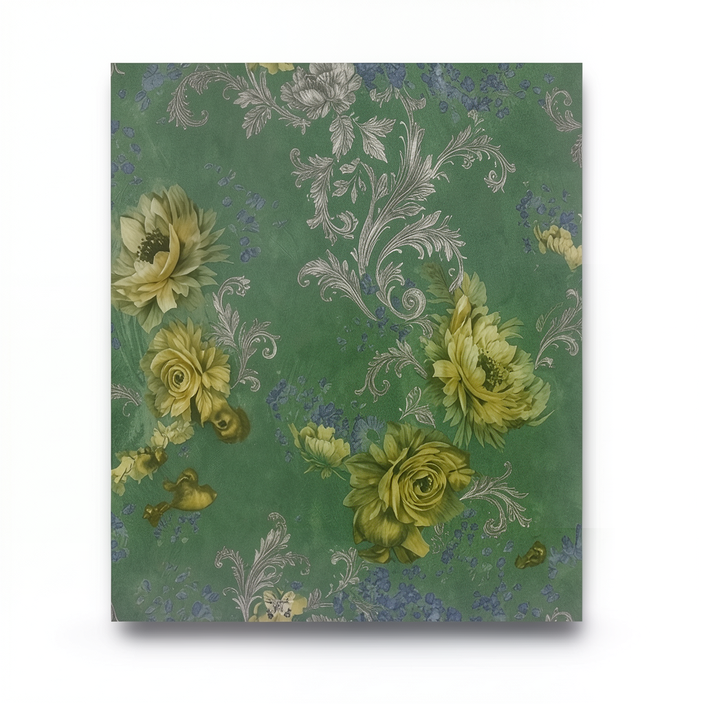 Italian Wall Decoration 10m x 0.73m Green, Model 24025