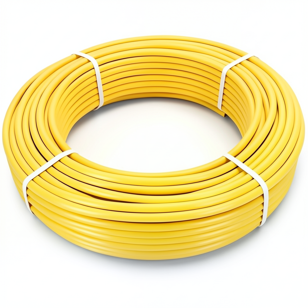 أنابيب HDPE PE 80 ضغط 4.8 بار قطر خارجي 20 مم سمك 2.3 مم لون أصفر