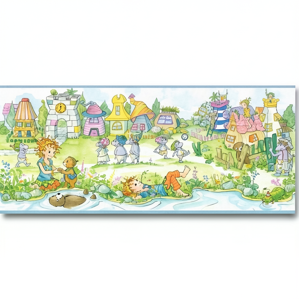 German Wallpaper Youth & Children 10m x 0.53m Green, Model 297508