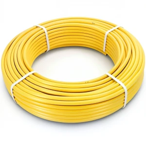 أنابيب HDPE PE 80 ضغط 4.8 بار قطر 25 مم سمك 2.3 مم لون أصفر