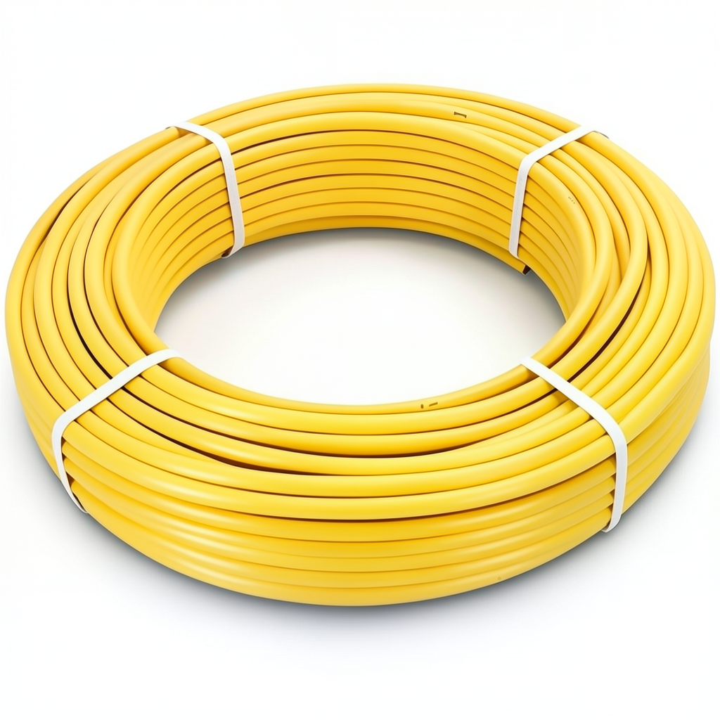 أنابيب HDPE PE 80 ضغط 4.8 بار قطر 25 مم سمك 2.3 مم لون أصفر