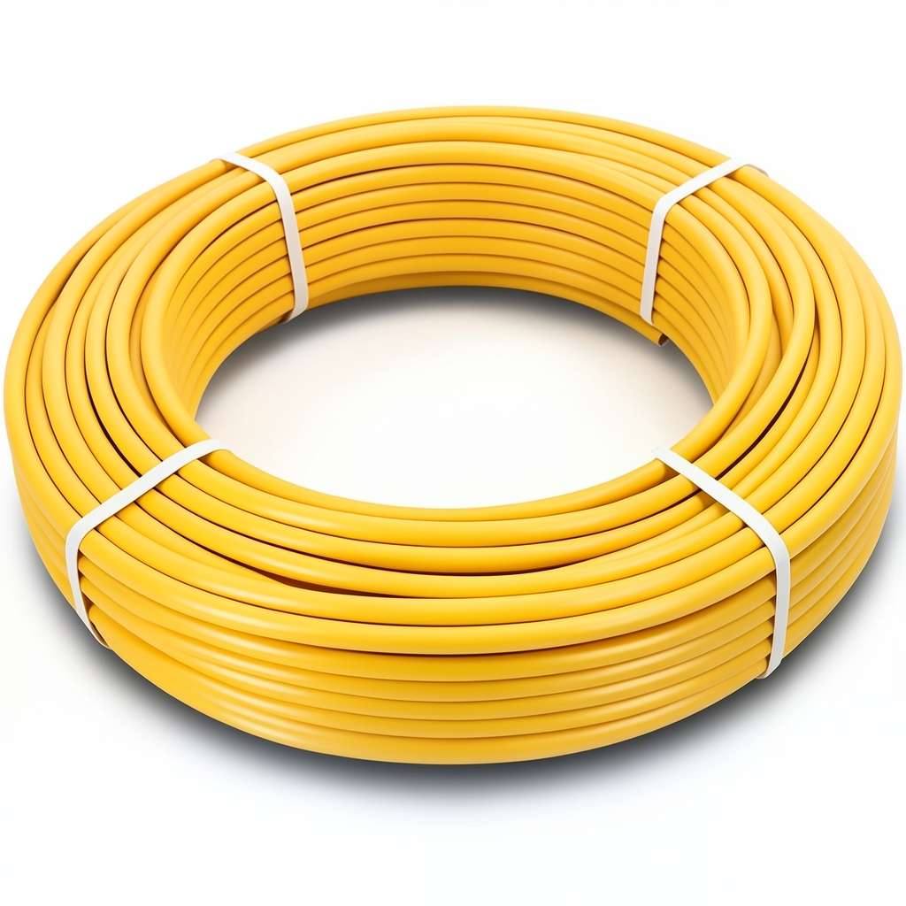 أنابيب HDPE PE 80 ضغط 4.8 بار قطر 32 مم سمك 2.3 مم لون أصفر