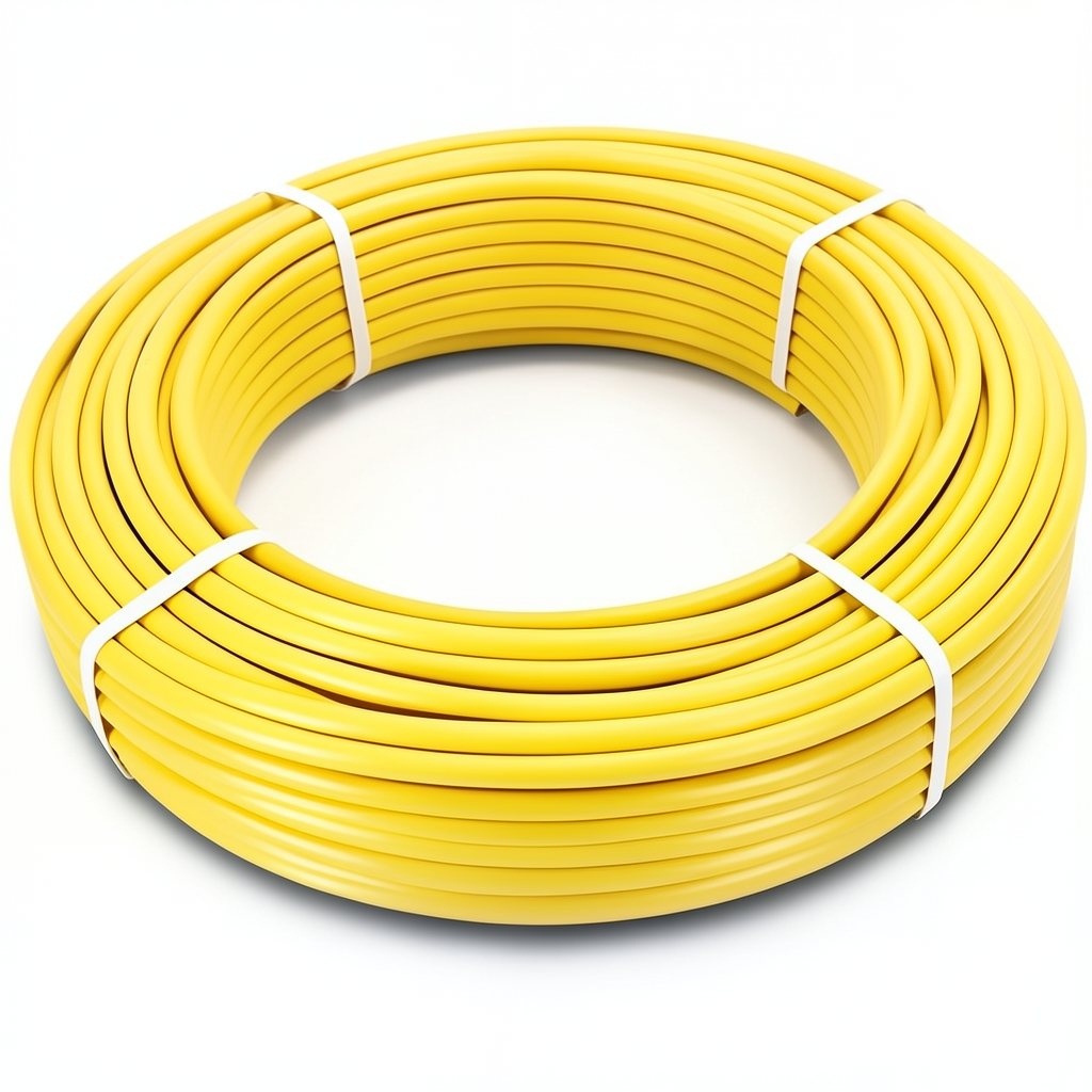 أنابيب HDPE PE 80 ضغط 4.8 بار قطر خارجي 20 مم سمك 2.3 مم لون أصفر