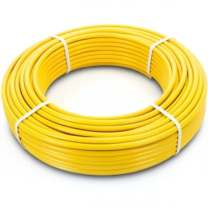 أنابيب HDPE PE 80 ضغط 4.8 بار قطر 25 مم سمك 2.3 مم لون أصفر