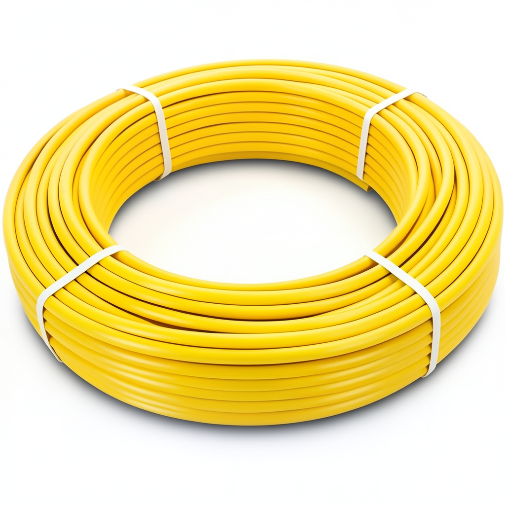 أنابيب HDPE PE 80 ضغط 4.8 بار قطر 25 مم سمك 2.3 مم لون أصفر