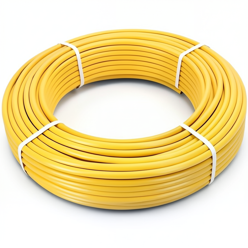 أنابيب HDPE PE 80 ضغط 4.8 بار قطر 90 مم سمك 5.2 مم لون أصفر