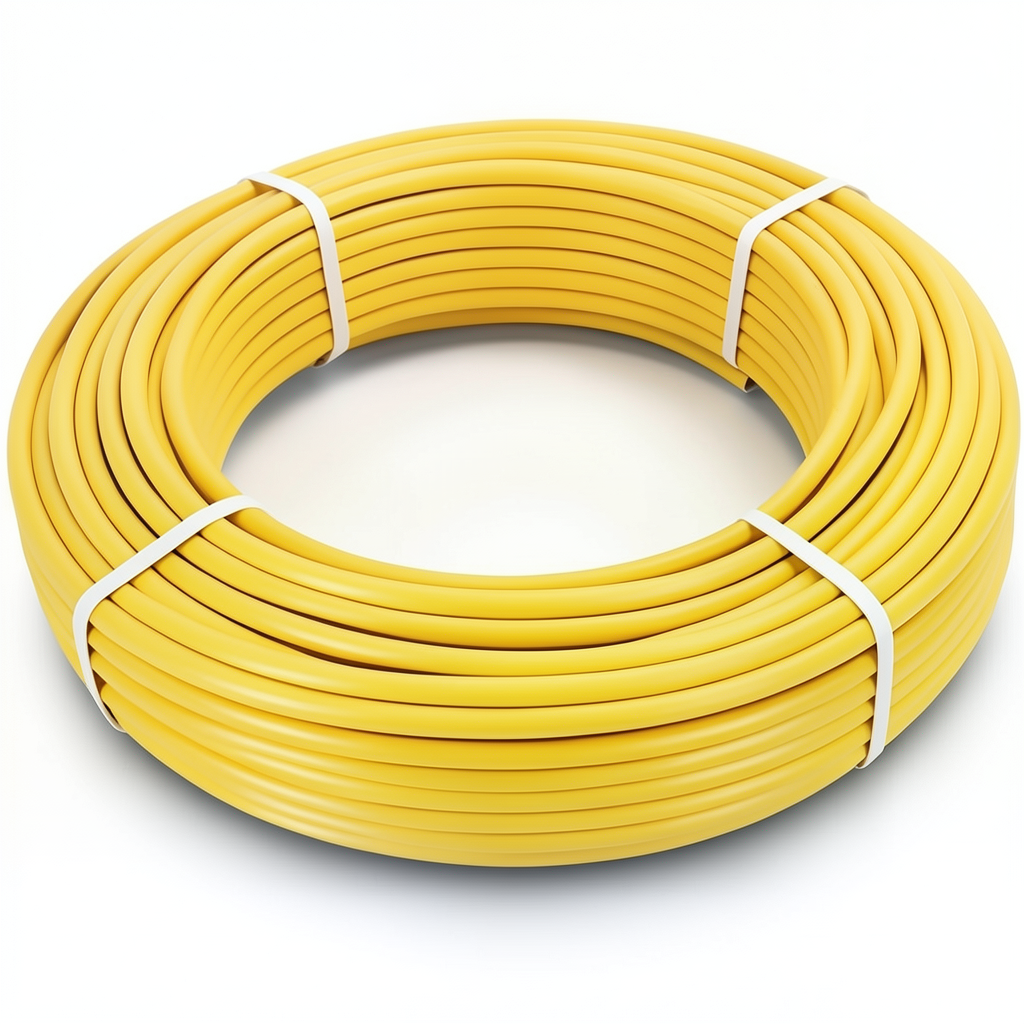 أنابيب HDPE PE 80 ضغط 4.8 بار قطر 75 مم سمك 4.3 مم لون أصفر