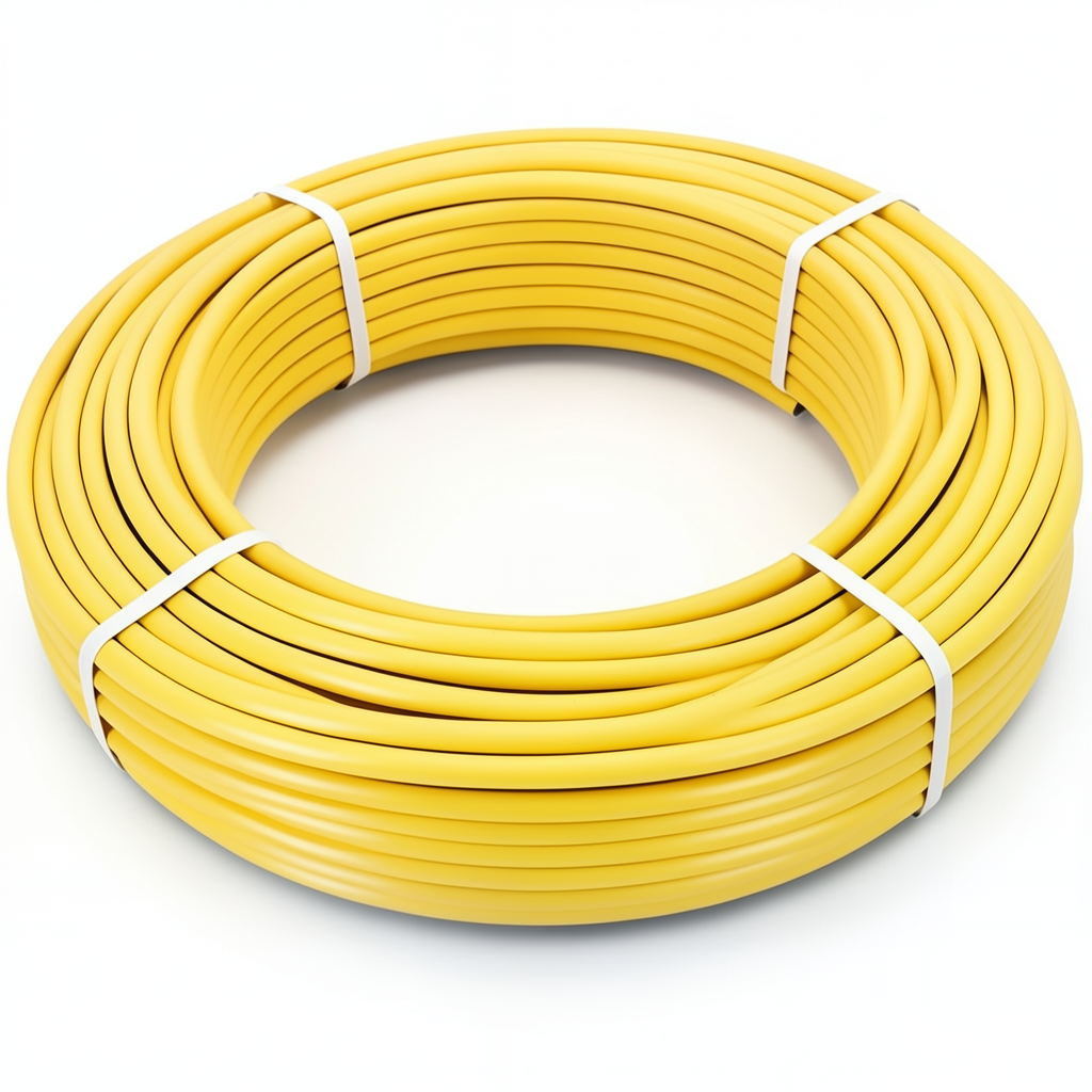 أنابيب HDPE PE 80 ضغط 4.8 بار قطر 90 مم سمك 5.2 مم لون أصفر
