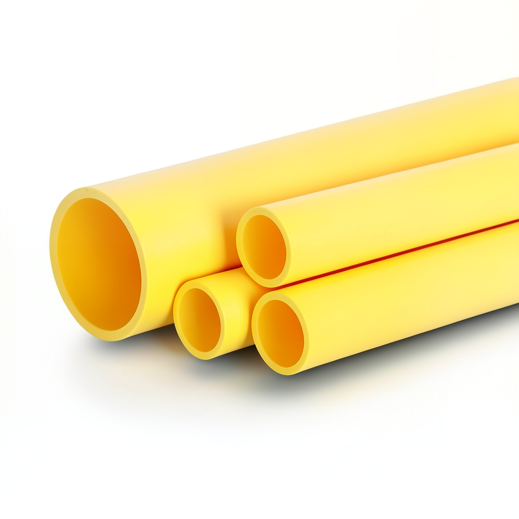 أنابيب HDPE PE 100 ضغط 6 بار قطر خارجي 315 مم سمك 17.9 مم لون أصفر