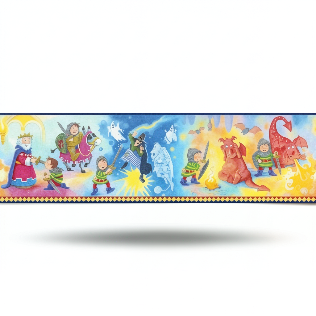 German Youth and Children Wallpaper 10m x 0.53m Blue and Yellow