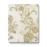 Italian Wallpaper Floral Design 10m x 0.73m Beige Color