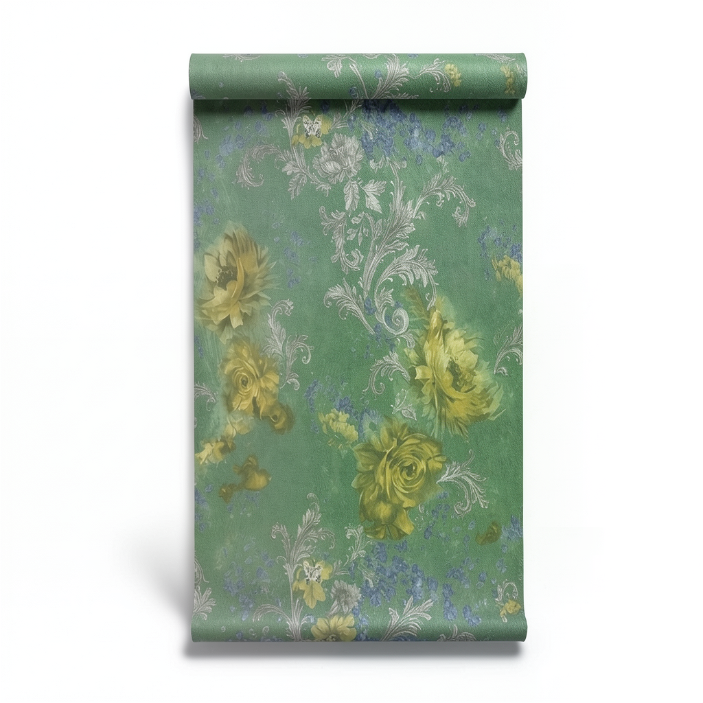 Italian Wall Decoration 10m x 0.73m Green, Model 24025