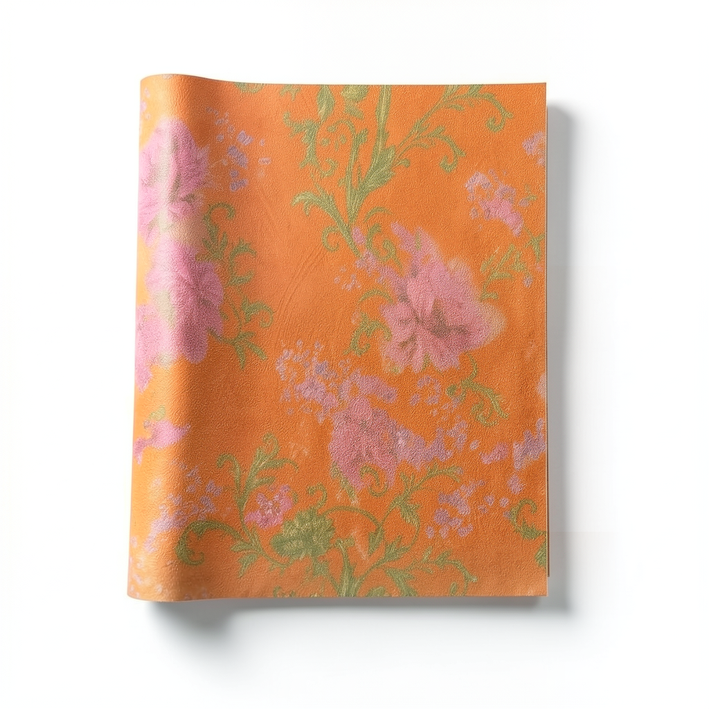 Italian Wall Covering Size 10m×0.73m, Orange Color, Model 24026