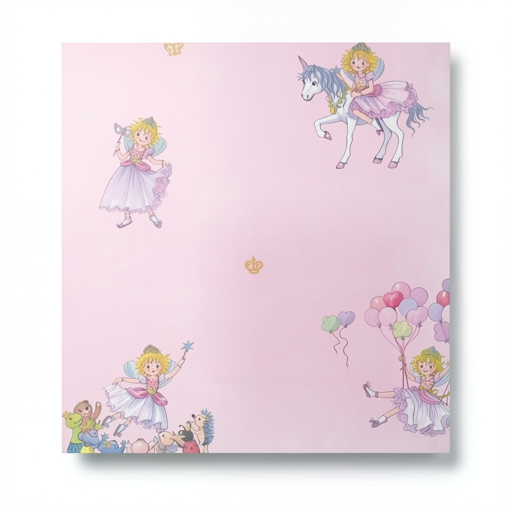 German Wallpaper for Youth and Children 10m x 0.53m Pink, Model 298802