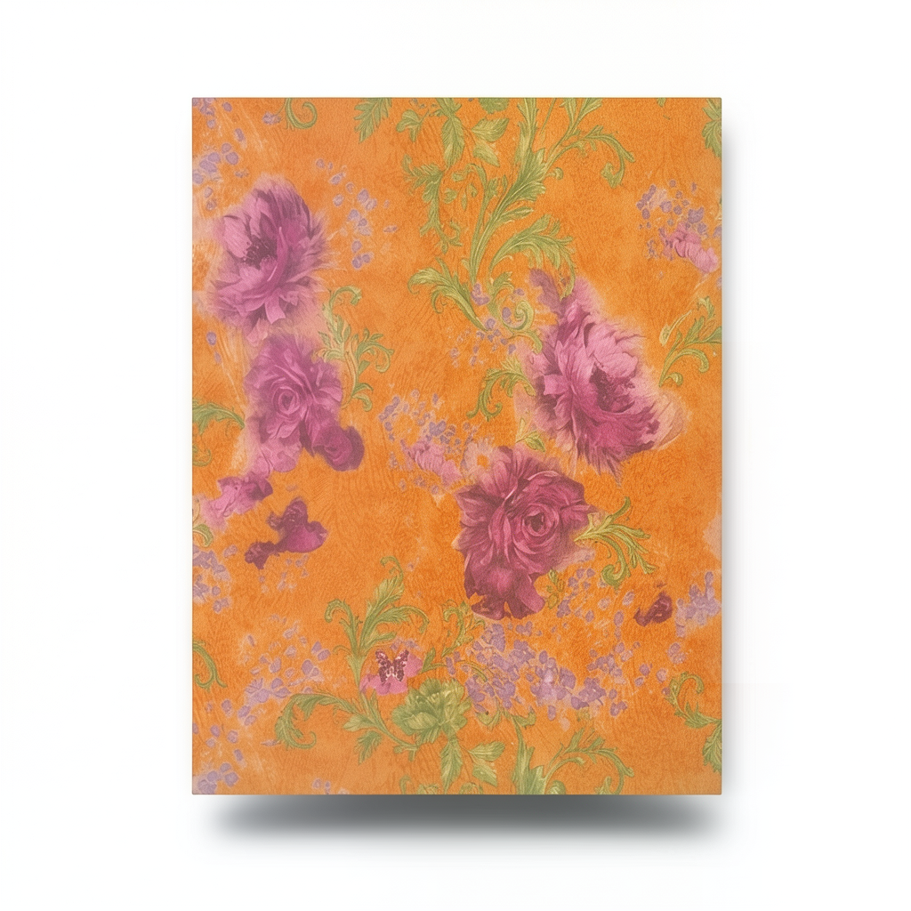 Italian Wall Covering Size 10m×0.73m, Orange Color, Model 24026