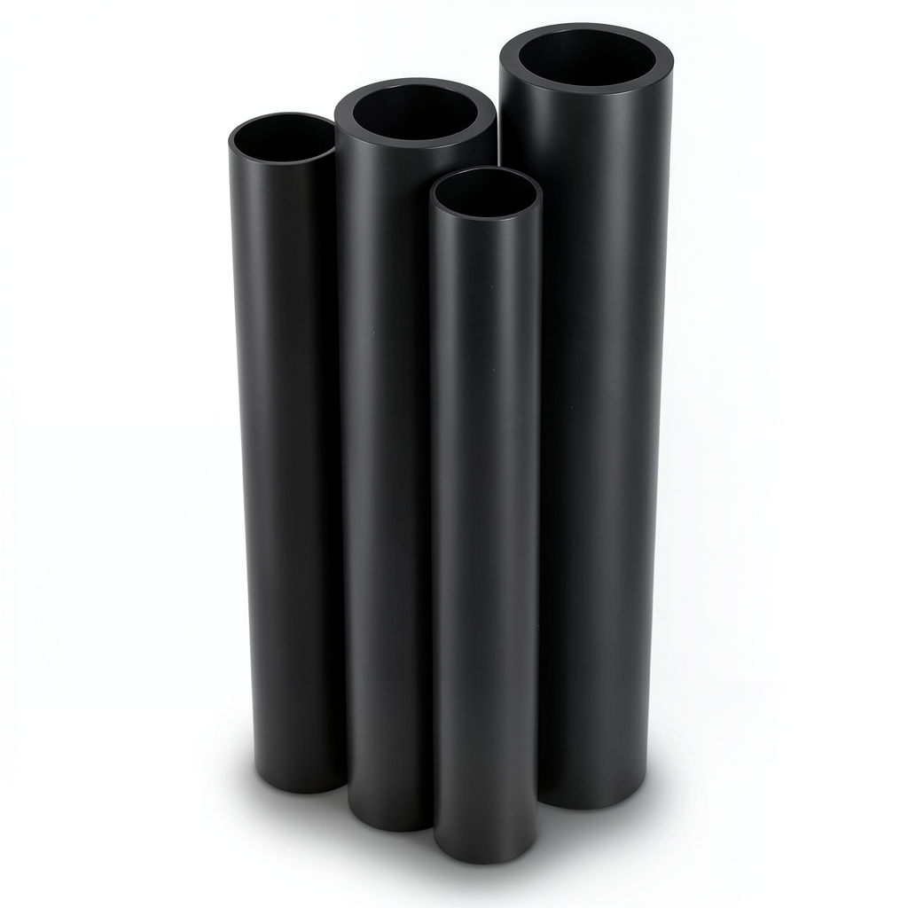 أنابيب HDPE PE 100 ضغط 6 بار قطر خارجي 630 مم سمك 35.8 مم لون أسود