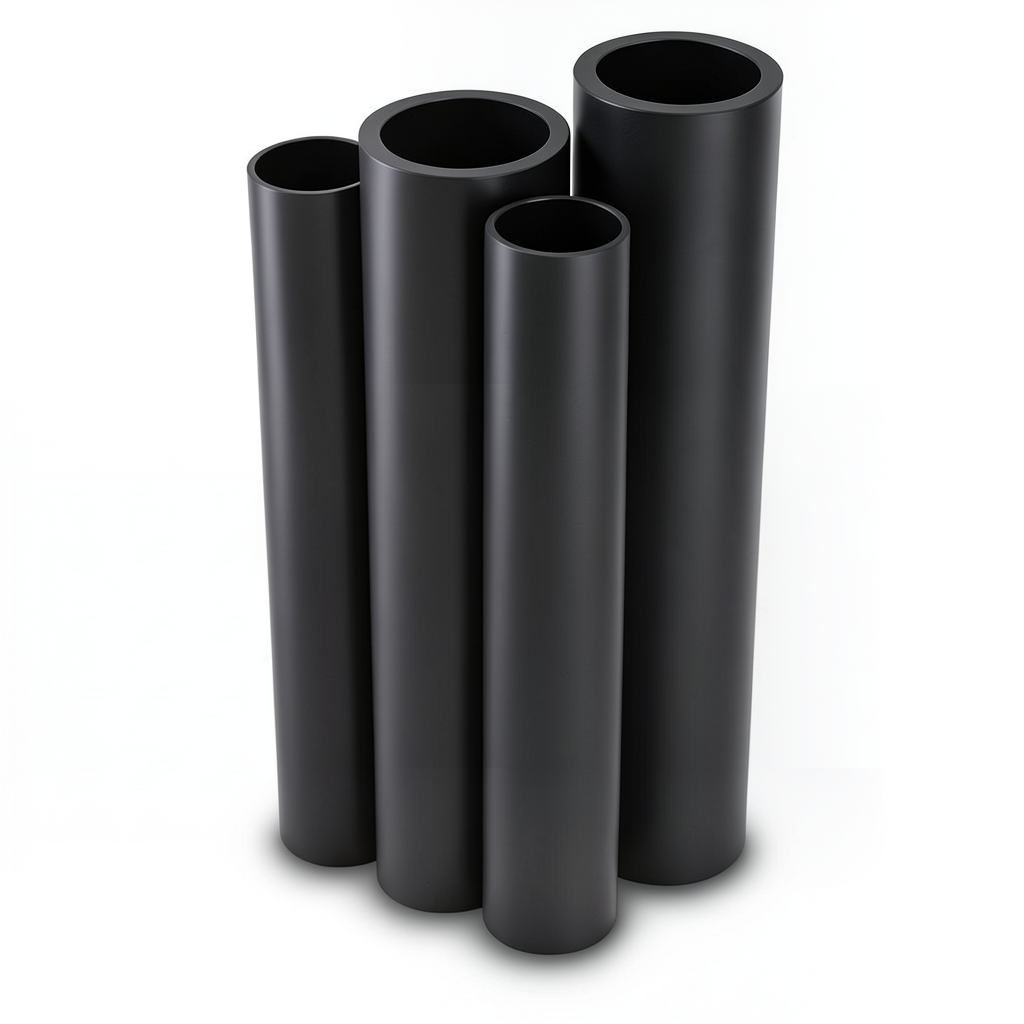 مواسير HDPE PE 100 ضغط 10 بار قطر 200 مم سمك 18.2 مم لون اسود
