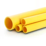 مواسير HDPE PE 100 ضغط 10 بار قطر 200 مم سمك 18.2 مم لون أصفر