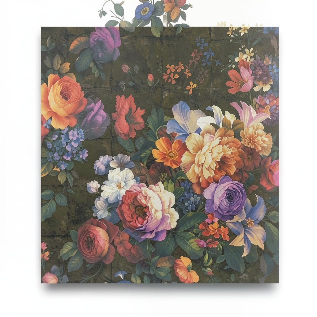 Italian Wallpaper 10m x 0.73m Multicolored Floral Design, Model 24054