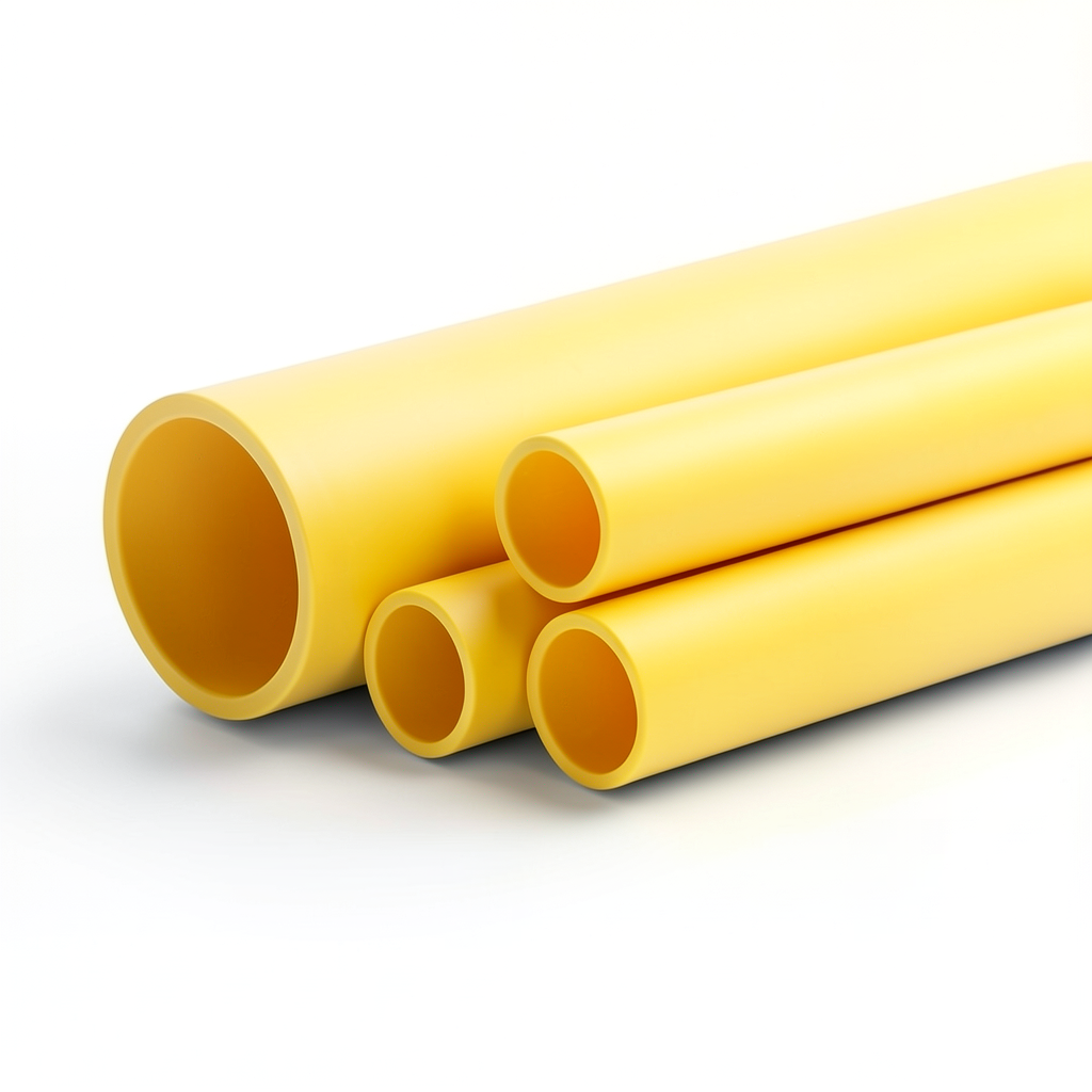 مواسير HDPE PE 100 ضغط 10 بار قطر خارجي 160 مم سمك 14.6 مم لون أصفر