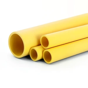 مواسير HDPE بولي ايثيلين عالي الكثافة PE 100 ضغط 10 بار قطر خارجي 180 مم سمك 16.4 مم لون أصفر